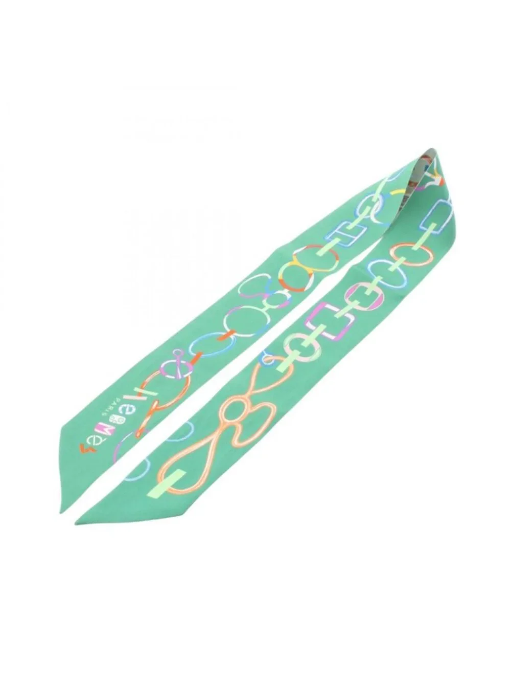 ★SOLD★ Hermes Scarf Re Boucles Ribbon Silk - Picture 2 of 8